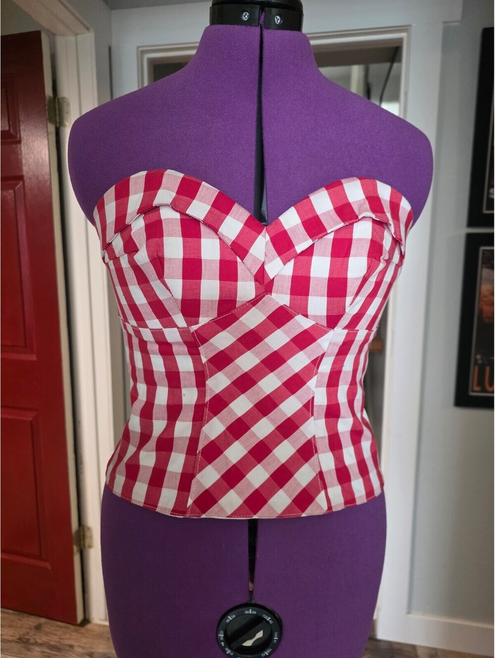 Pony Tales by Fables Bustier top Red/White Gingham size small